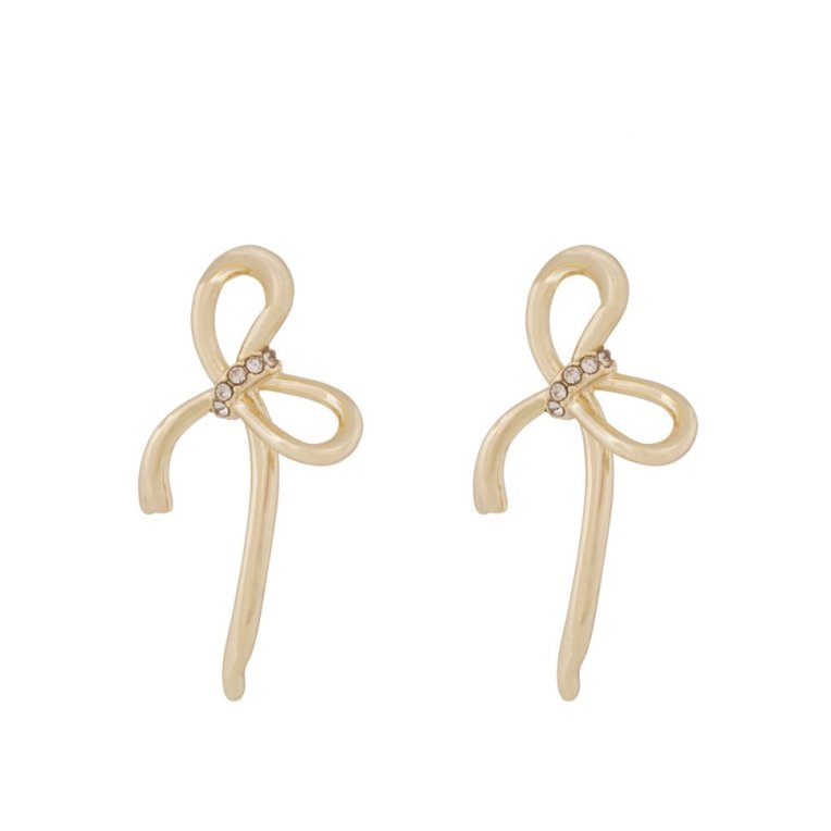 Snö of Sweden Ribbon small örhänge guldpläterad mässing