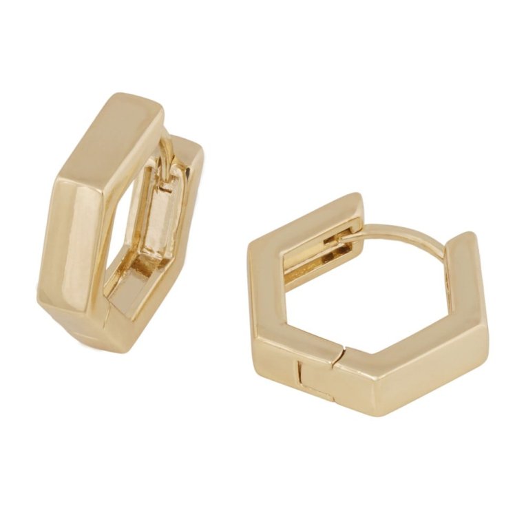 Snö of Sweden Brick örhänge slät guldpläterad mässing