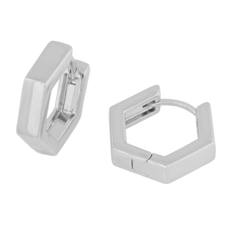 Snö of Sweden Brick örhänge slätt silverpläterad mässing