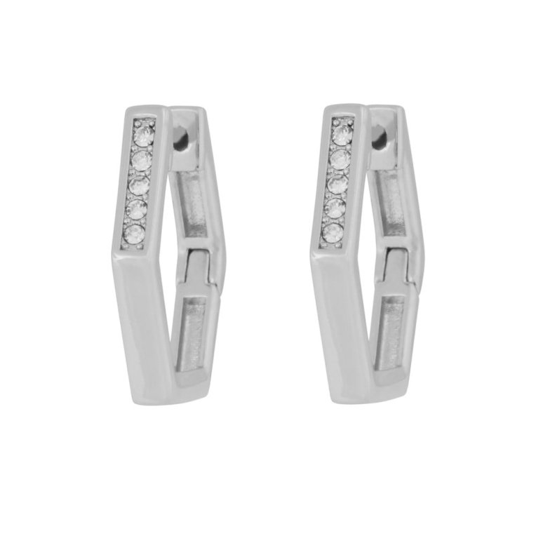 Snö of Sweden Brick crystal örhänge silverpläterad mässing/klar