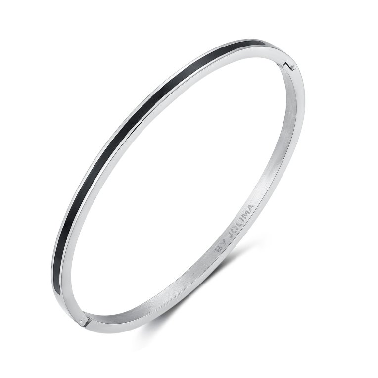 By Jolima Poppy mini bangle svart stål