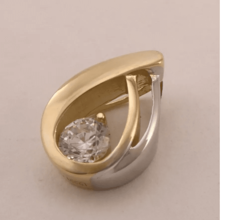 Guld Carlsèn Hängsmycke i 18k vg/rg med 1 cubic zircon