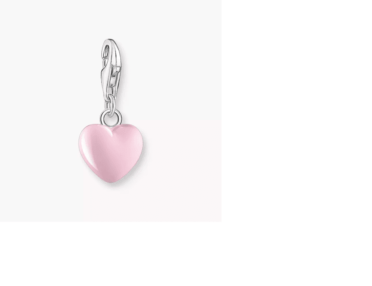 Thomas Sabo Charm-hängsmycke rosa hjärta silver