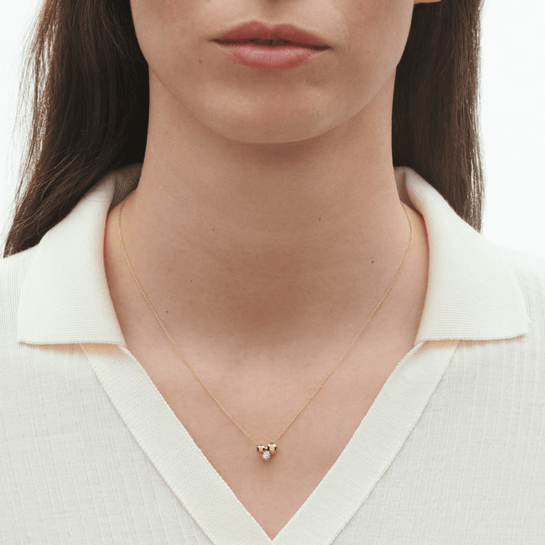 Georg Jensen Grape halsband med hängsmycke YG med dia.0,07 ct