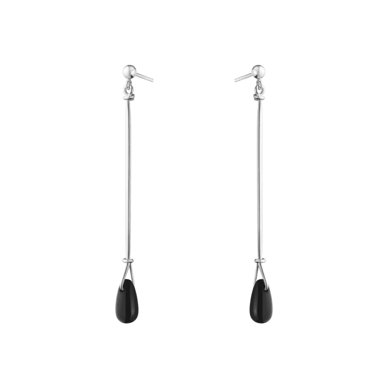 Georg Jensen VIVIANNA TORUN långa örhängen silver/svart agat