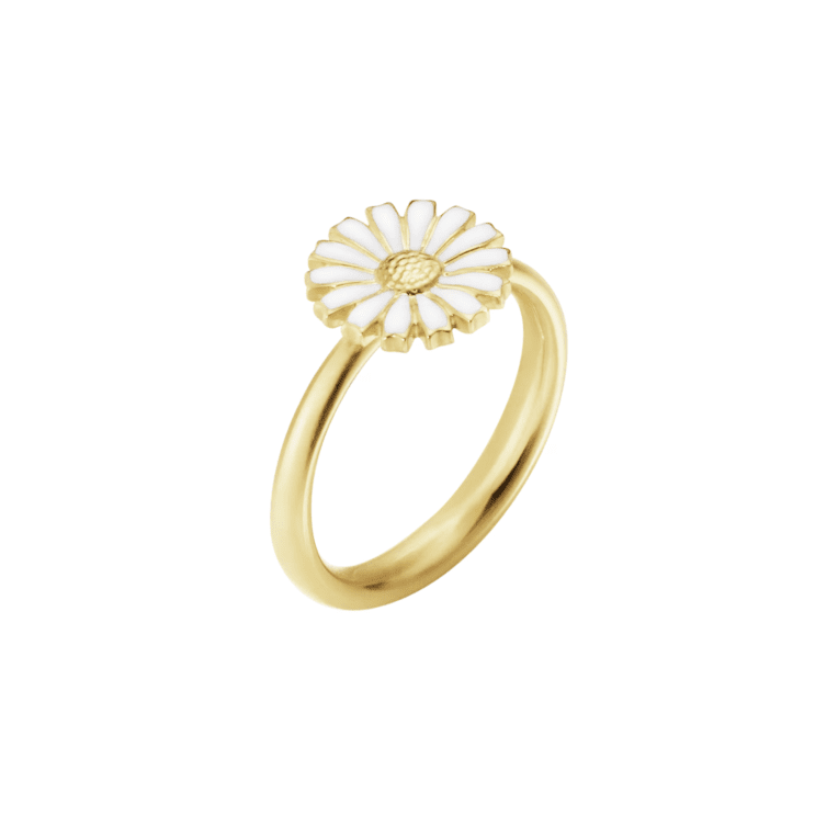 Georg Jensen Daisy ring vit emalj i fg silver
