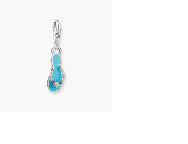 Thomas Sabo Charm-hängsmycke turkos flip-flop med färgglada stenar silver