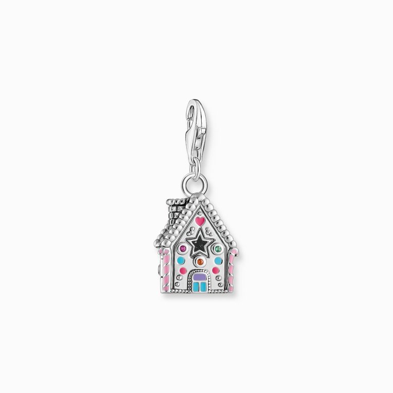 Thomas Sabo Charm-Hängsmycke ett pepparkakshus med många detaljer, silver