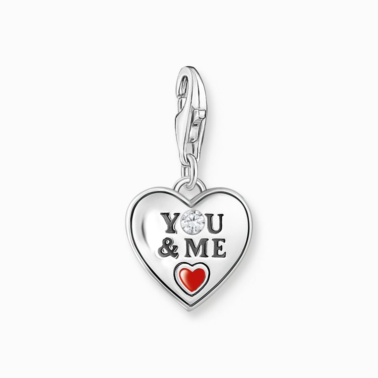 Thomas Sabo Charm-Hängsmycke hjärta YOU & ME silver