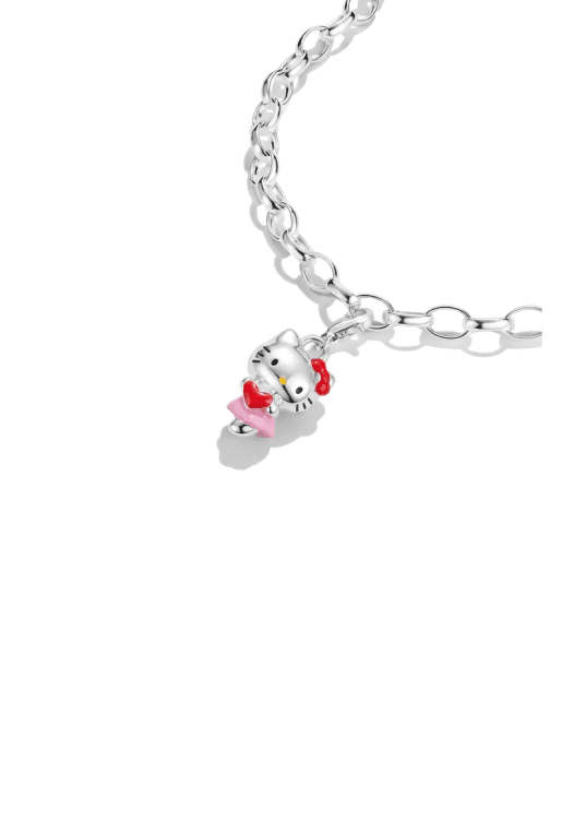 Thomas Sabo Hello Kitty Charm hjärta premiumlegering, finförsilvrad, 