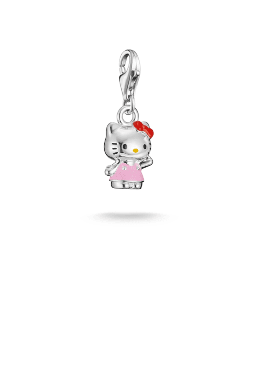 Thomas Sabo Hello Kitty Charm rosa emalj, försilvrad premiumlegering
