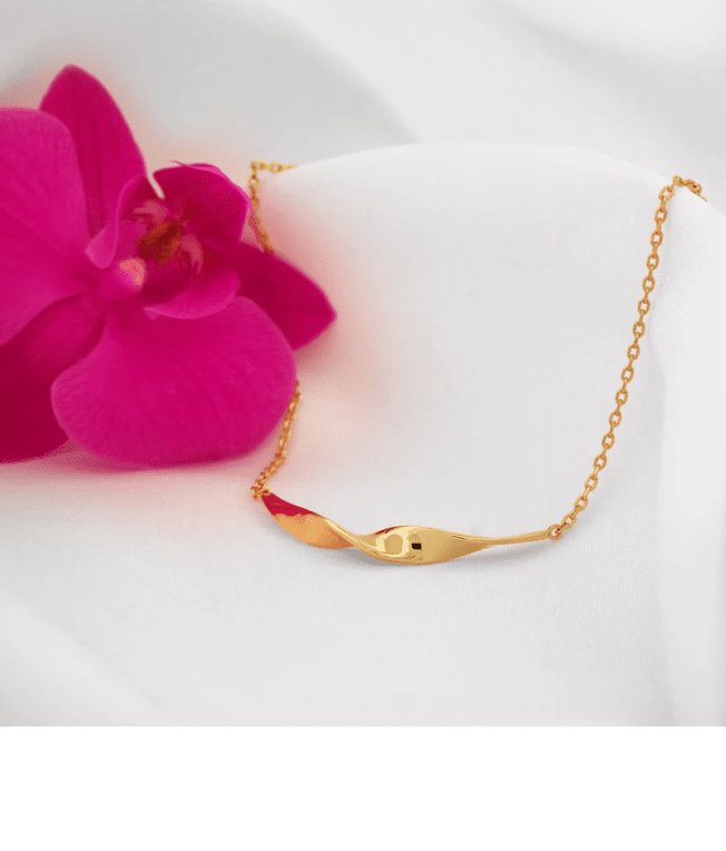 By Sofia Wistam Twirl halsband i guldpläterat mässing