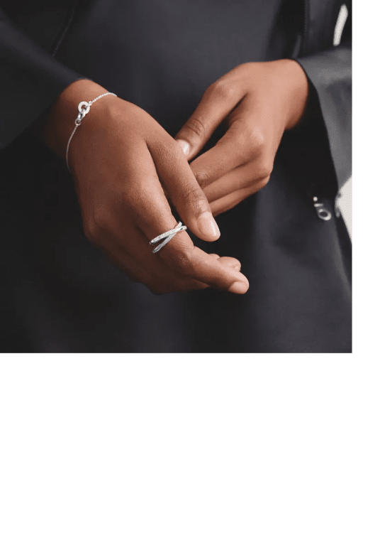 Thomas Sabo Together dubbelring med vit zirkonia återvunnet sterling silver
