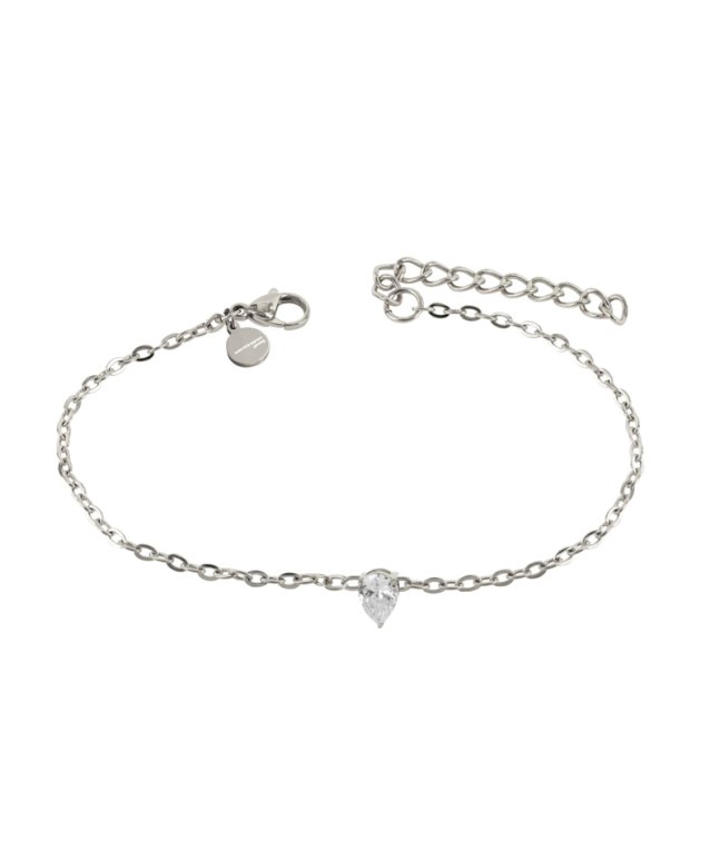 Astrid & Agnes Young Elsa armband stål /vit kristall 14cm+4