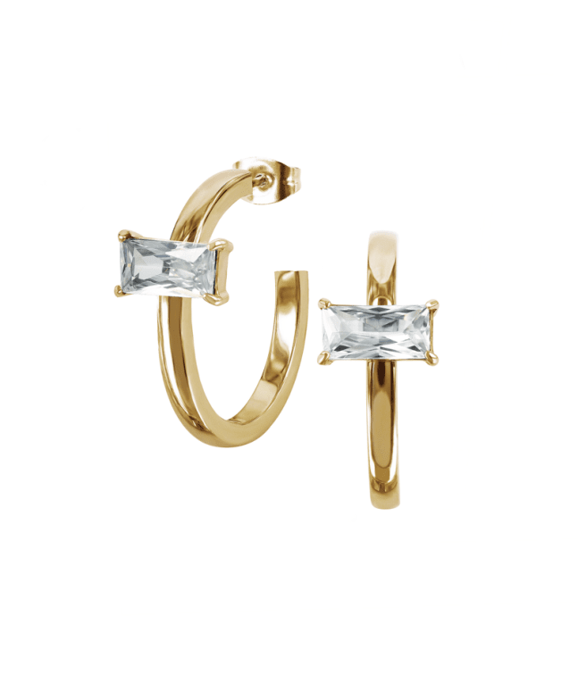 Astrid & Agnes Melinda örhänge med cubik zirkon guldpläterat stål