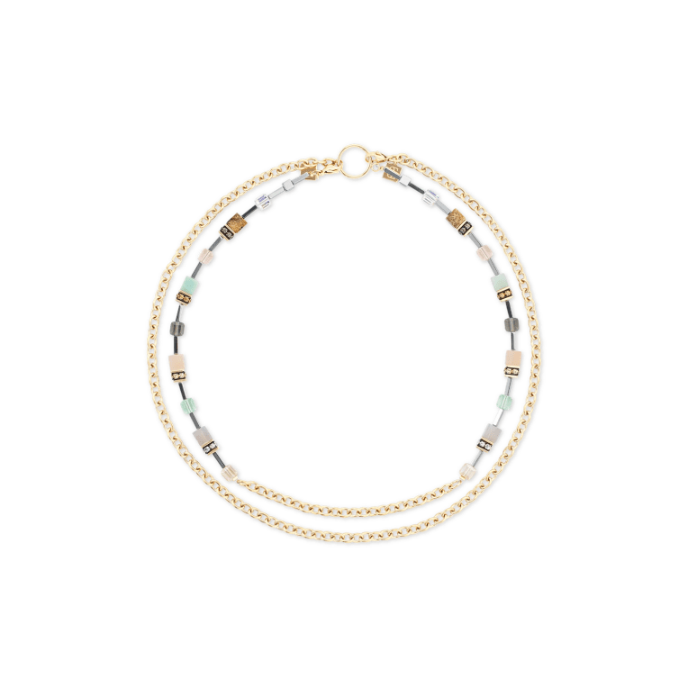 Coeur de Lion GeoCUBE Iconic Boho halsband guld-flerfärgat fg stål