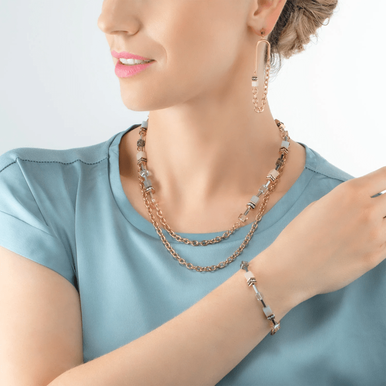 Coeur de Lion GeoCUBE Iconic Boho halsband guld-flerfärgat fg stål