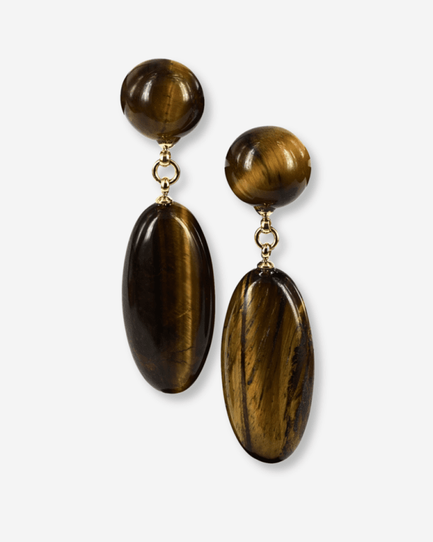 Astrid&Agnes Gina örhängen bruna guldpläterat stål