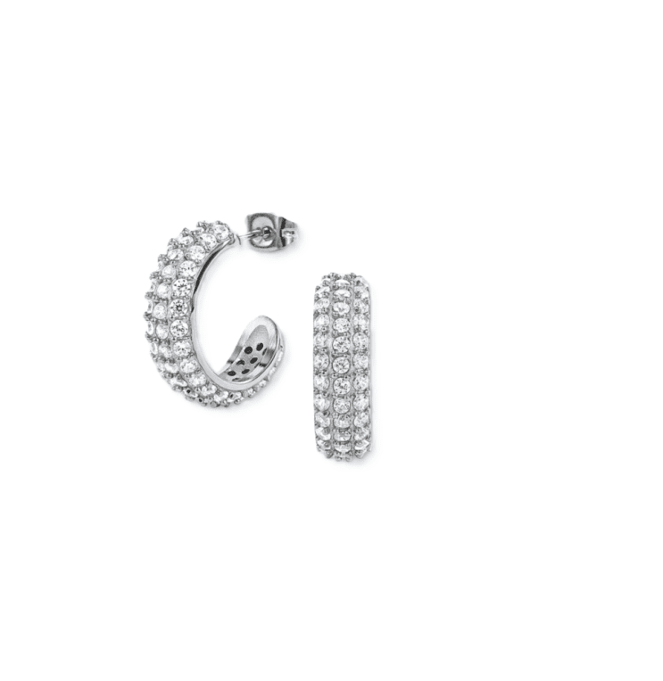 Astrid & Agnes Harper örhänge med pavè infattade kubic zirkonstål 