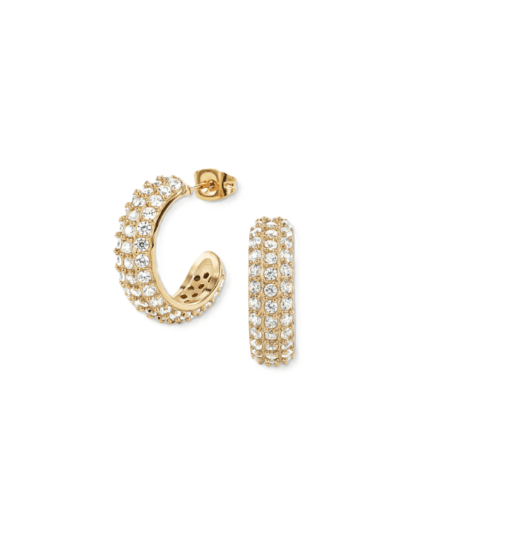 Astrid & Agnes Harper örhänge med pavè infattade kubic zirkon guldpläterat stål
