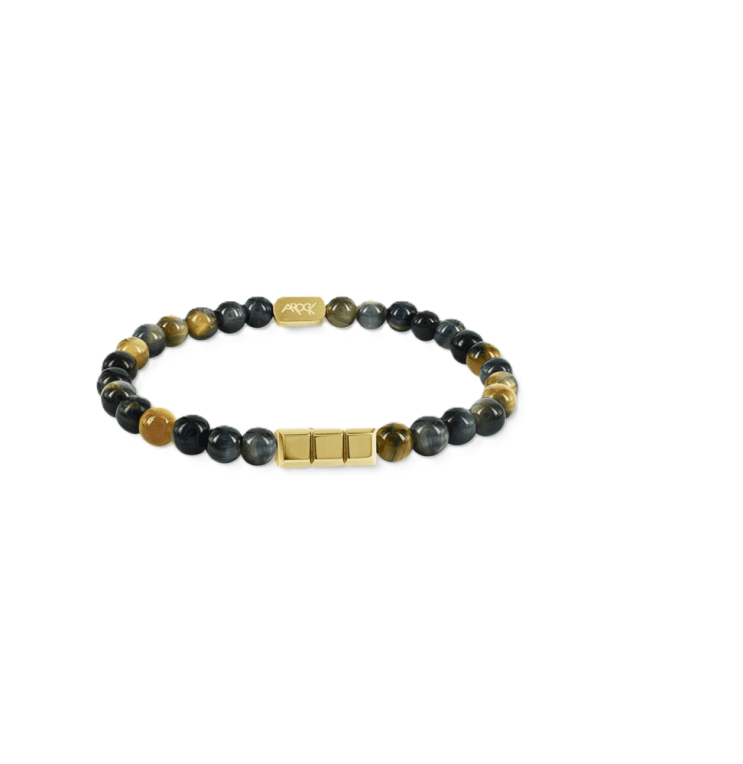 Arock Cube Bead armband guldpläterad stå/savann