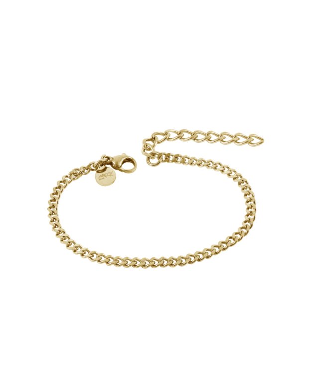 Arock Young August armband guldpläterad stål 3mm 14cm+4
