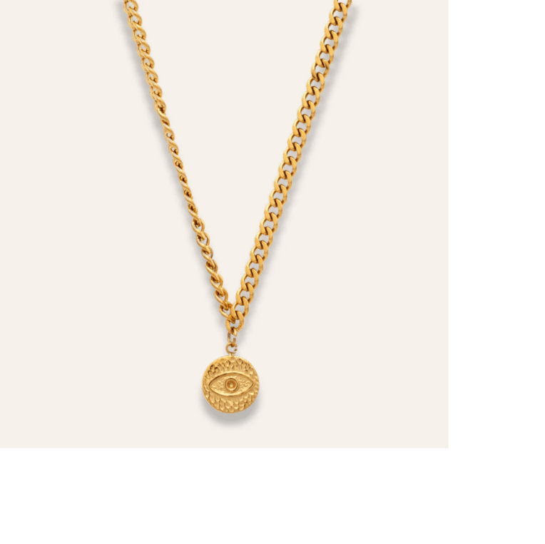 Sintridou halsband med hänge guldpläterat stål 