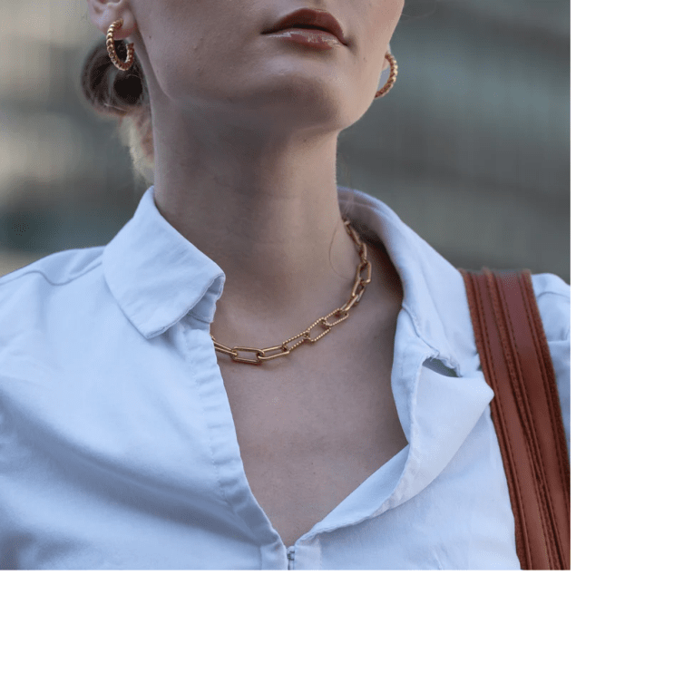 Sintridou halsband länkar guldpläterat stål