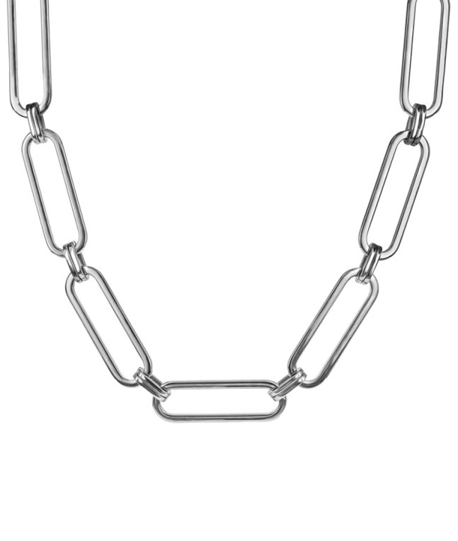 Astrid&Agnes Chania big kort halsband stål