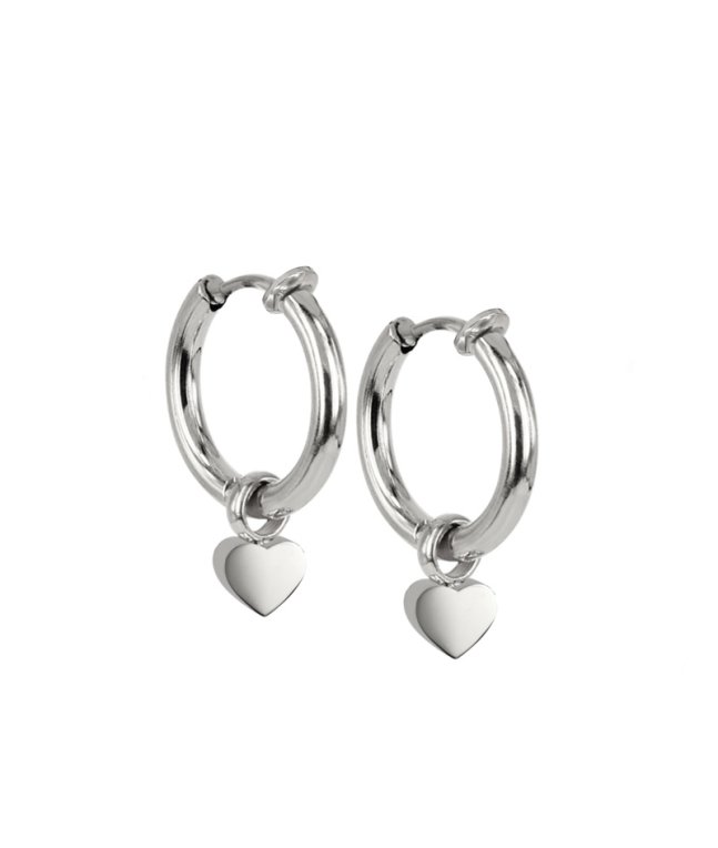 Astrid & Agnes Young Maja creol clips stål m. hjärta 6x20mm