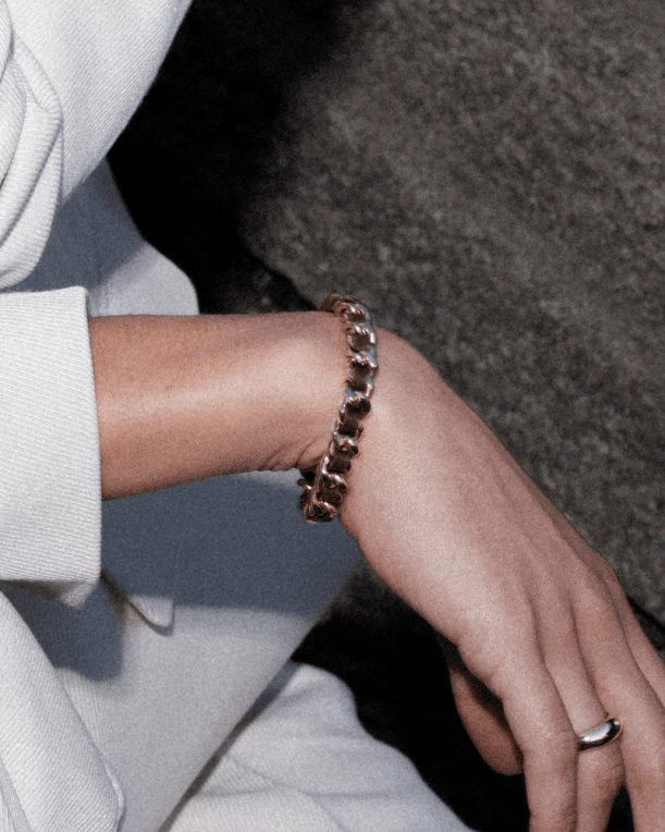 Astrid&Agnes Adelia Läderarmband Brun/Guldpläterad stål