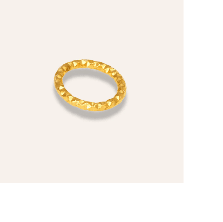 Sintridou ring mönstrad guldpläterat stål 