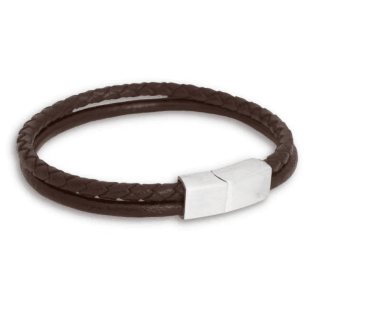 By Billgren LEON Läderarmband Brun/Stål