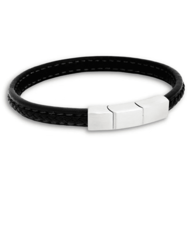 By Billgren LEX Läderarmband Svart/Stål