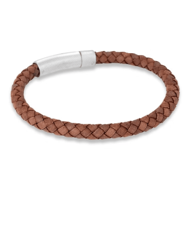 By Billgren Loui läderarmband brunt flätat 19 cm