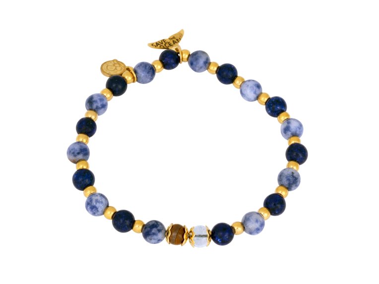 By Billgren Save the ocean armband blå/guld 