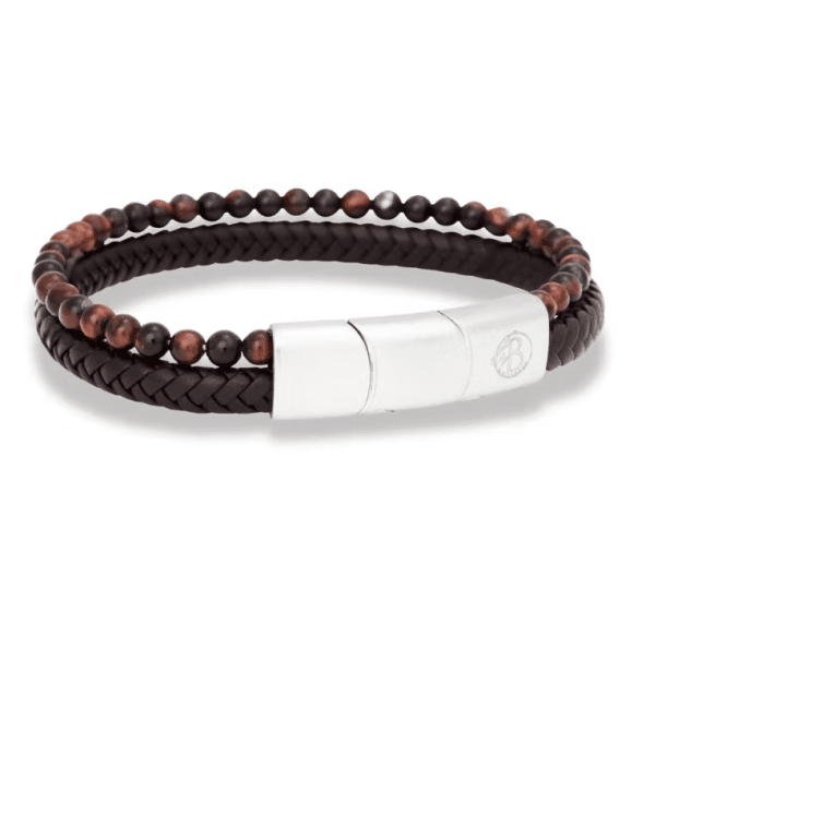 By Billgren Linton armband läder brun/burgundy