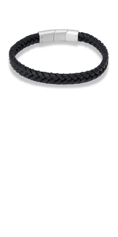 By Billgren Lloyd Armband läder flätat svart