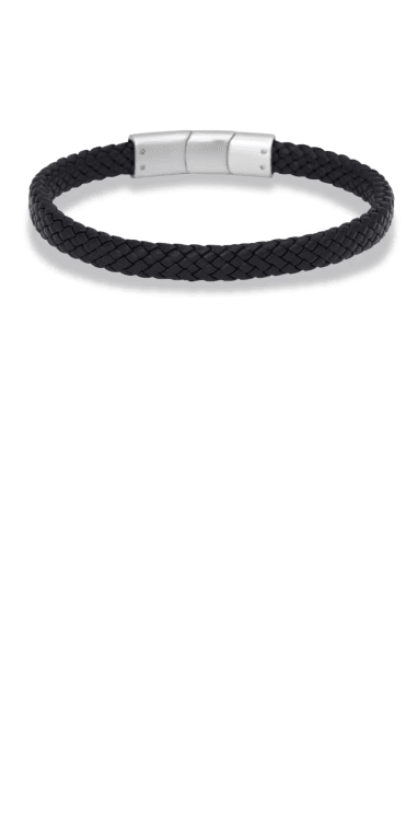 By Billgren Lamin Armband läder svart