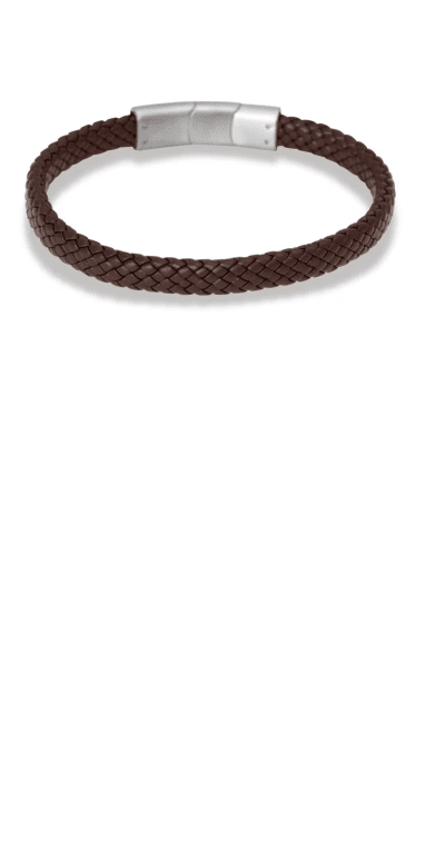 By Billgren Lamin Armband läder brunt