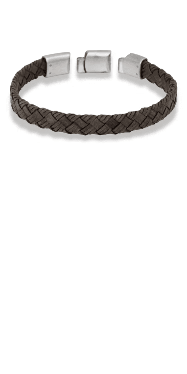 By Billgren Laszlo Armband läder grågrön