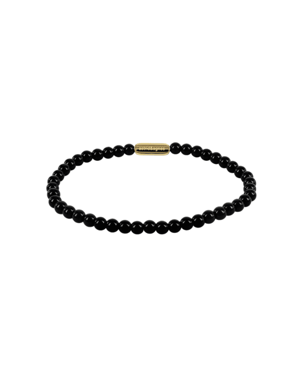 Astrid&Agnes Gina armband 4mm svart/guld