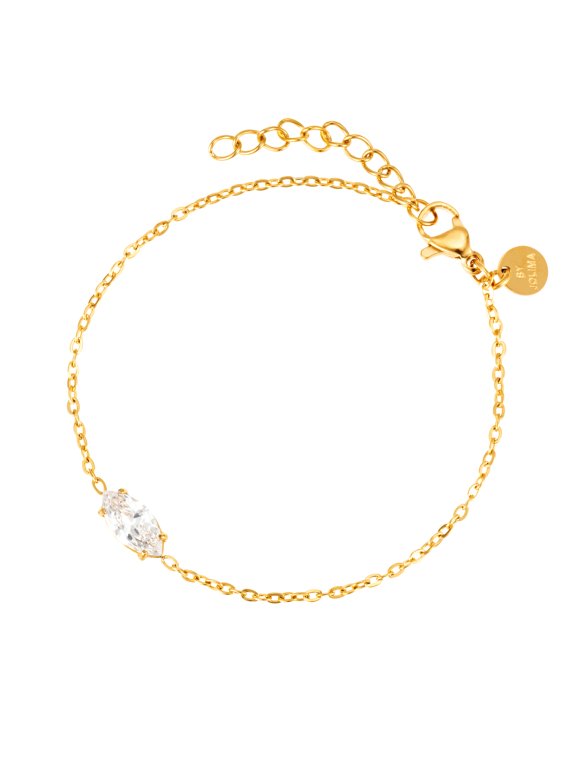 By Jolima Teardrop armband guldpläterat stål