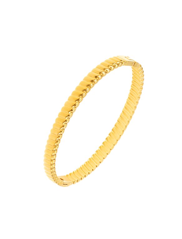 By Jolima Swirl Bangle guldpläterat stål