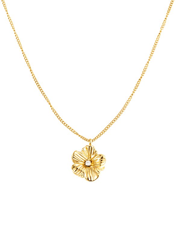 By Jolima Daisy crystal halsband guldpläterat stål