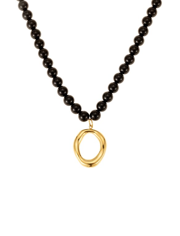 By Jolima Halo bead halsband svart