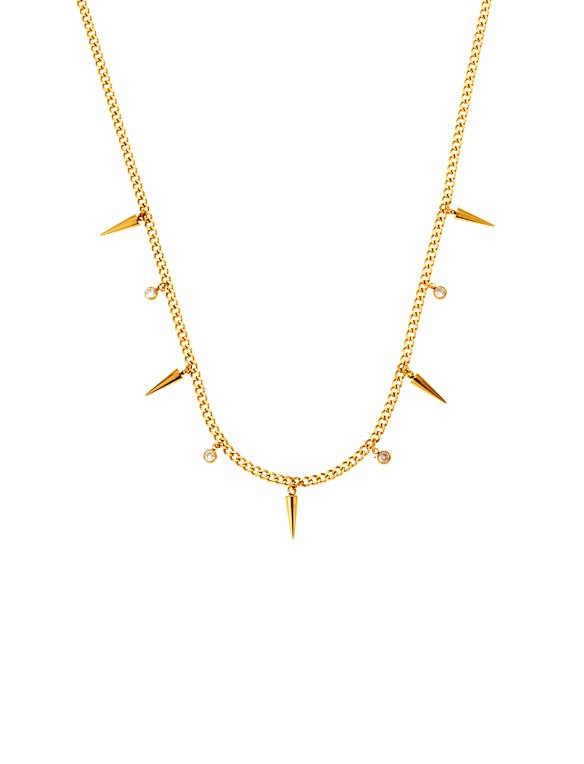 By Jolima Peak crystal halsband guldpläterat stål