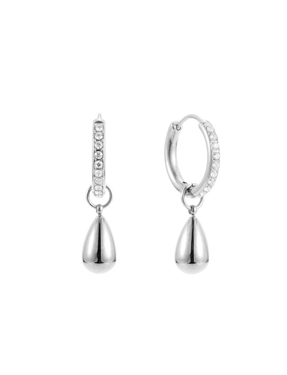 By Jolima Drop crystal örhängen stål