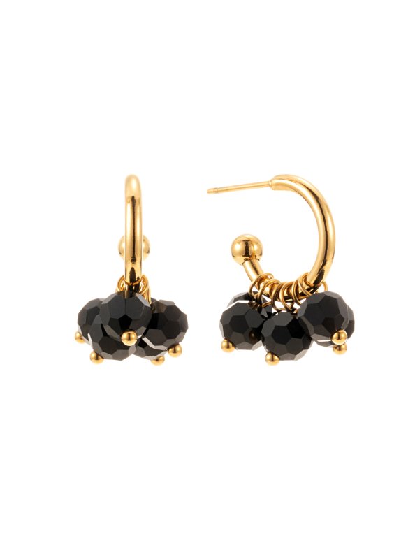 By Jolima Palma mini hoop svart/guld