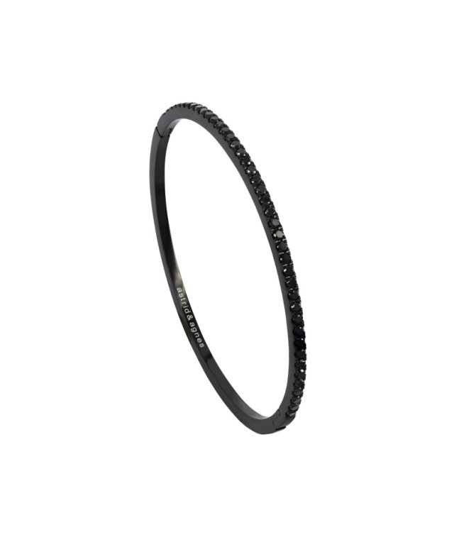 Astrid&Agnes Clarissa single bangle stål svart